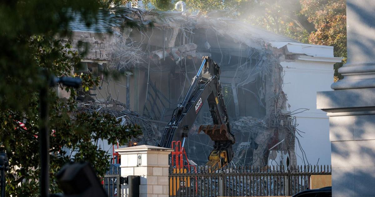 A concrete frame and four towering walls: How Trump’s ballroom, blocked by appeals court, has taken shape