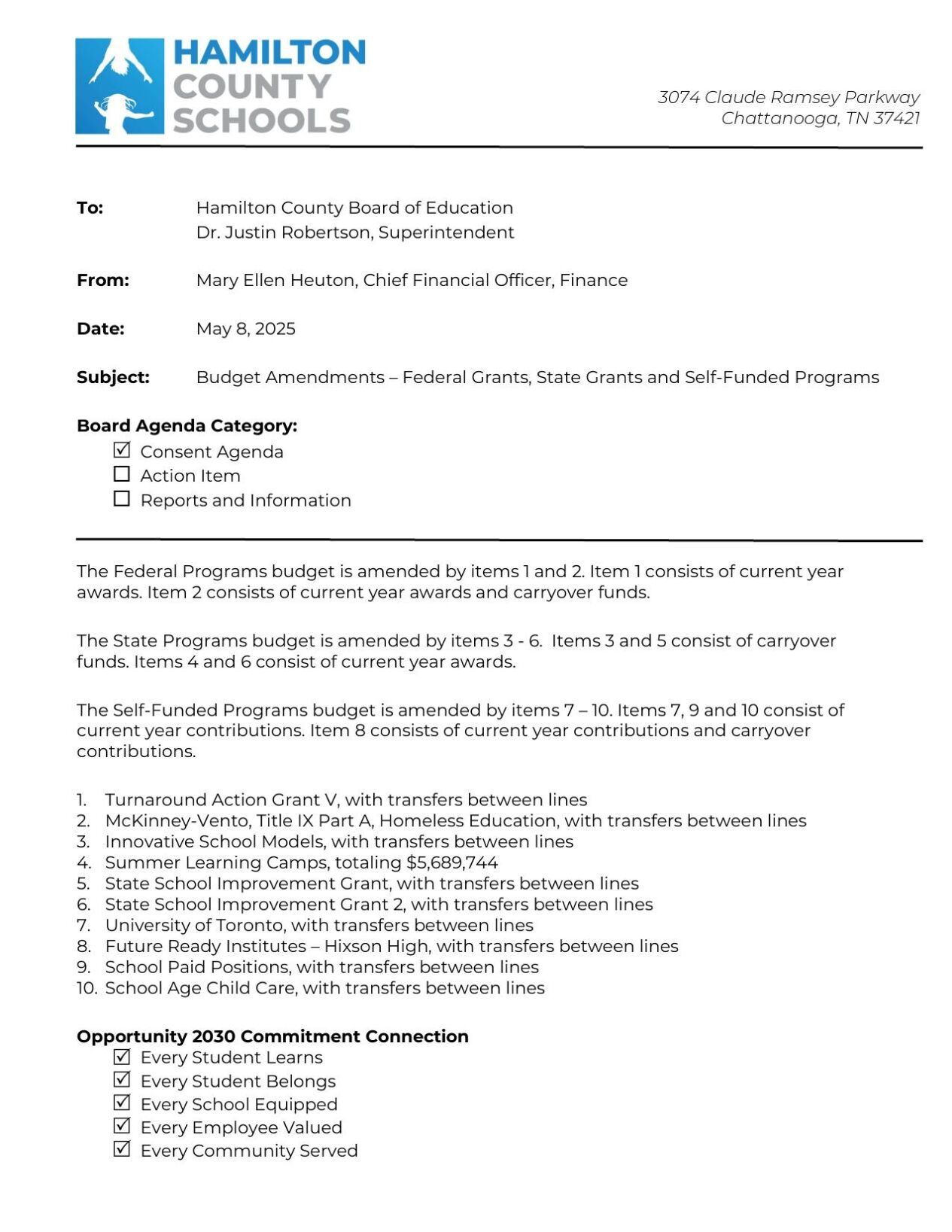 UPDATE: Hamilton County School Board to hold budget vote during ...