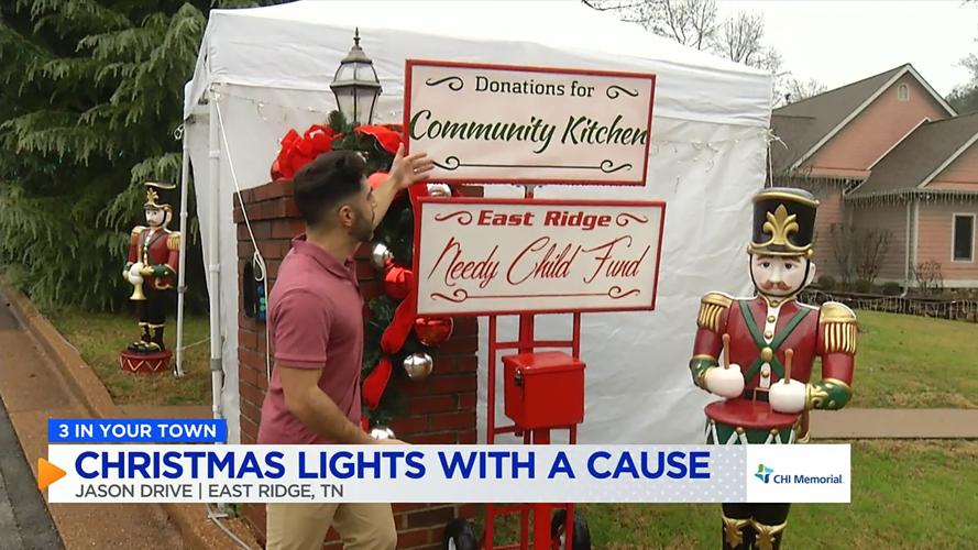 3 IN YOUR TOWN Christmas Lights on Jason Drive while giving back