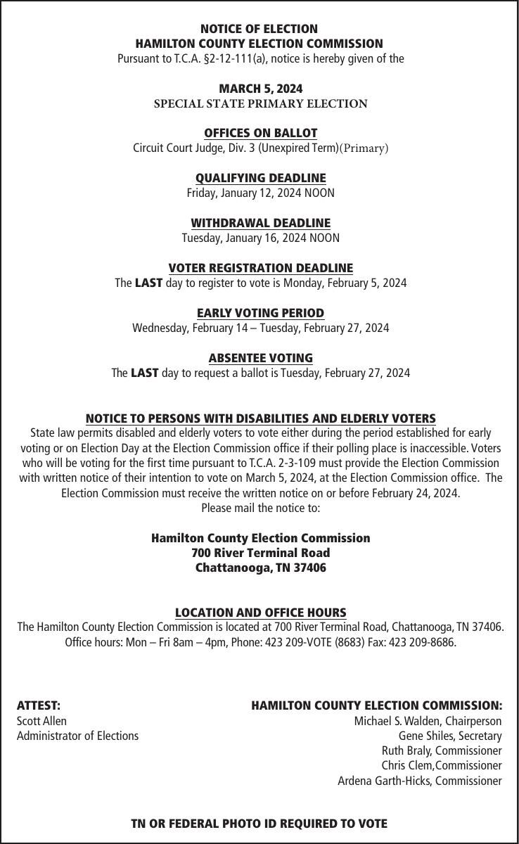 Hamilton County announces important election dates | Local News |  local3news.com
