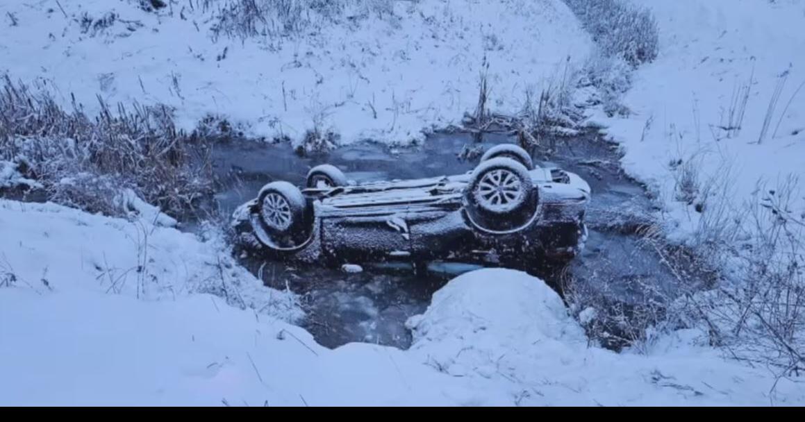 Hero rescues teen brothers from flipped car in waterfilled ditch