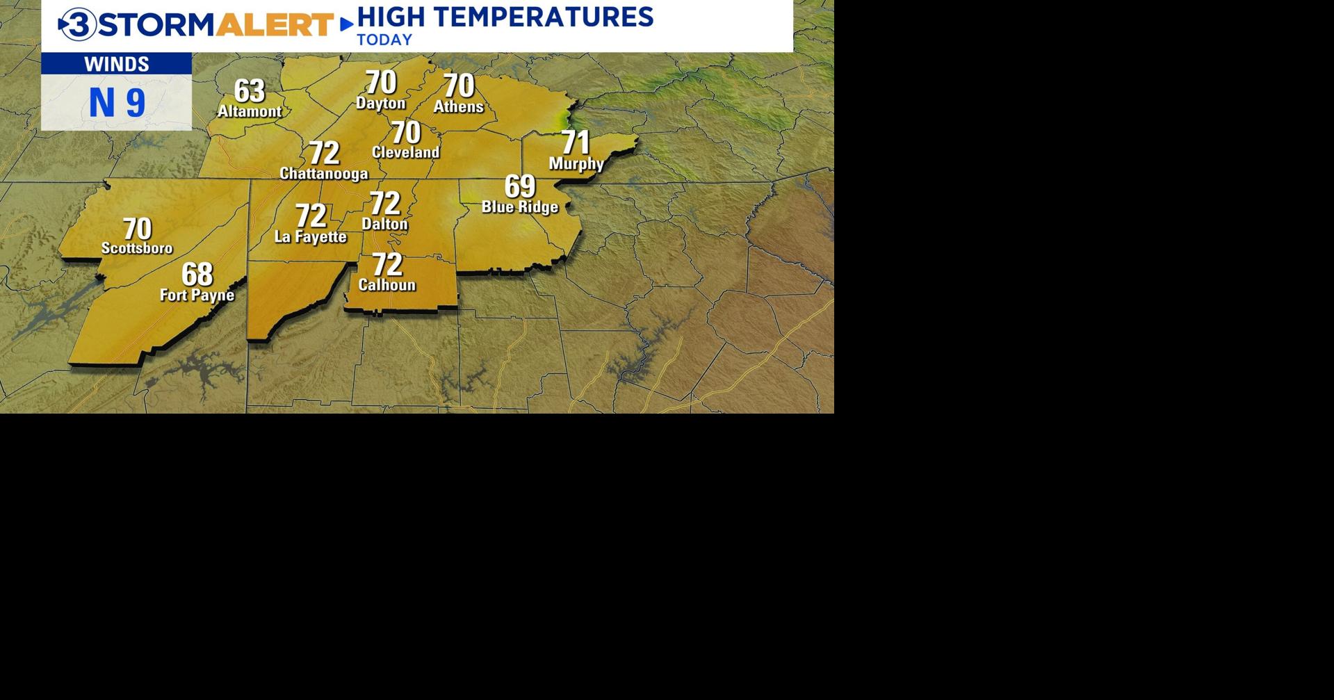 A beautiful final day of April on tap for the Tennessee Valley