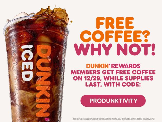 Dunkin' Free Coffee Giveaway on December 29 | Local News | local3news.com