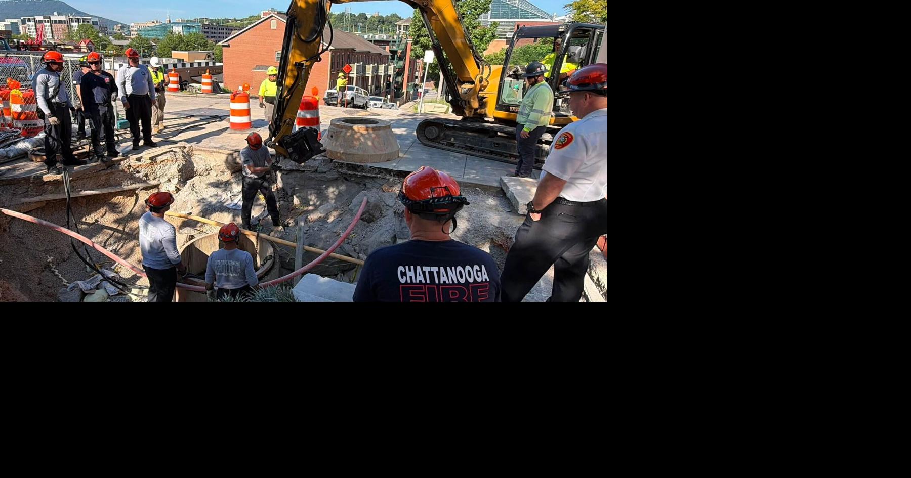 UPDATE: Crews working to repair sinkhole in Downtown Chattanooga