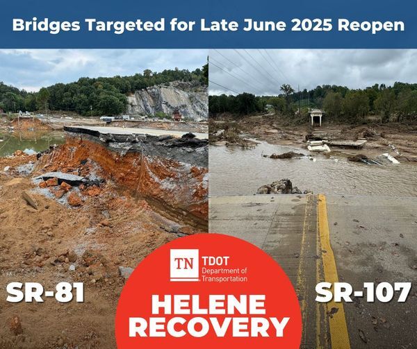 TDOT to replace East TN bridges destroyed during Helene by summer