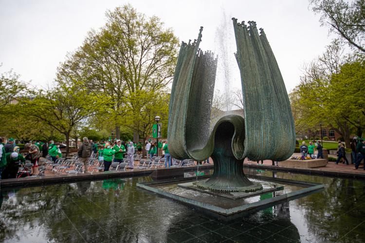 Fountain ceremony recalls Marshall football history and rebirth