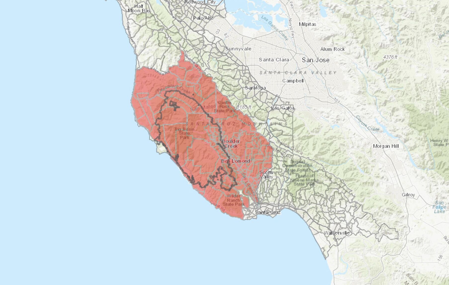 Evacuation warning lifted for areas bordering Los Altos Hills