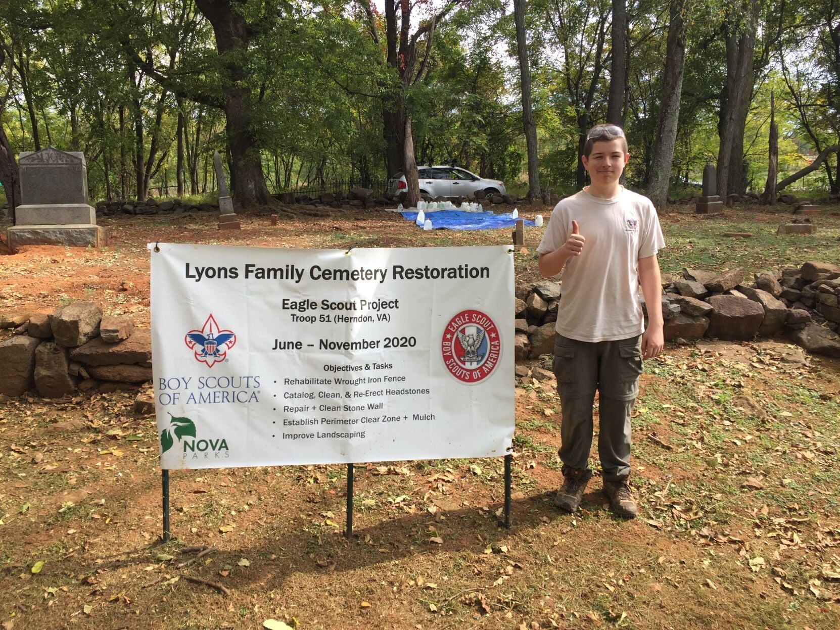 Eagle Scout project uncovers, restores historic cemetery in Ashburn - Vimarsana News