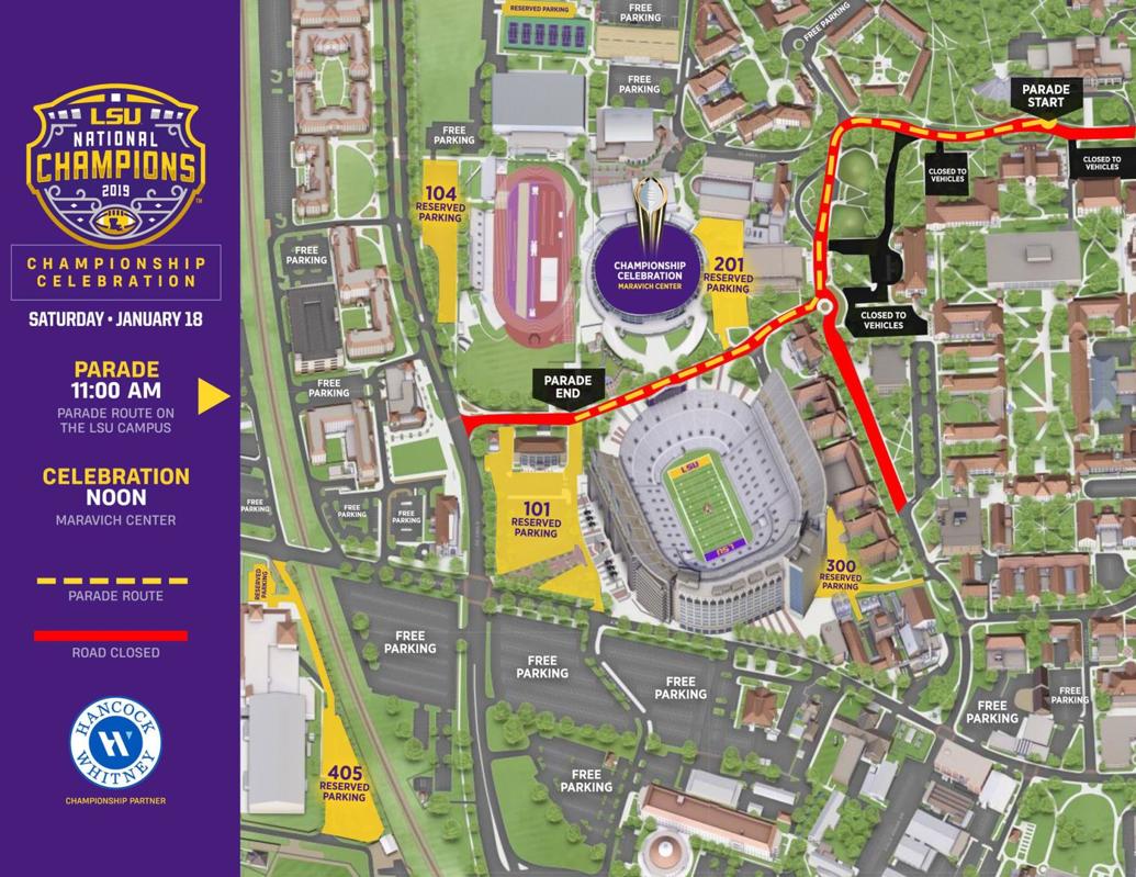 LSU announces several parking lot closures for tomorrow's national