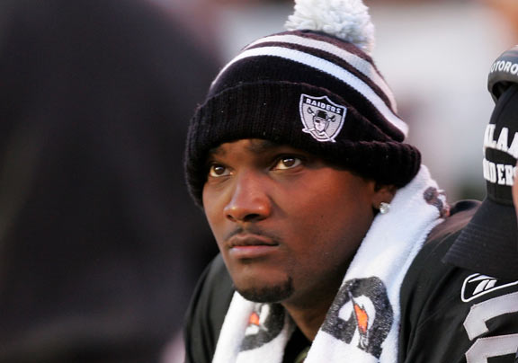 11 October 2009: Oakland Raiders Quarterback JaMarcus Russell. The