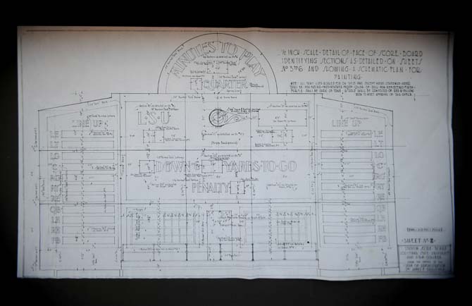 Old Tiger Stadium Blueprint Mural - Murals Your Way