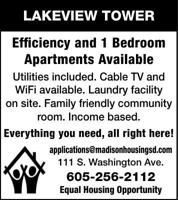 LAKEVIEW TOWER Efficiency and 1 Bedroom
