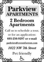 Parkview 2APARTMENTS Bedroom Apartments