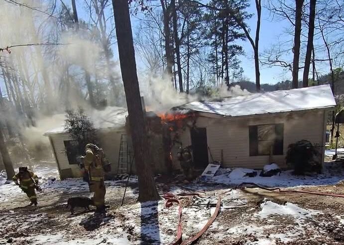 Dog saved, man transported to hospital during house fire on Tapp Wood ...