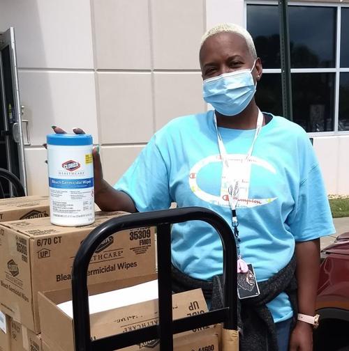 Amazon donates germicidal wipes to Jefferson Academy