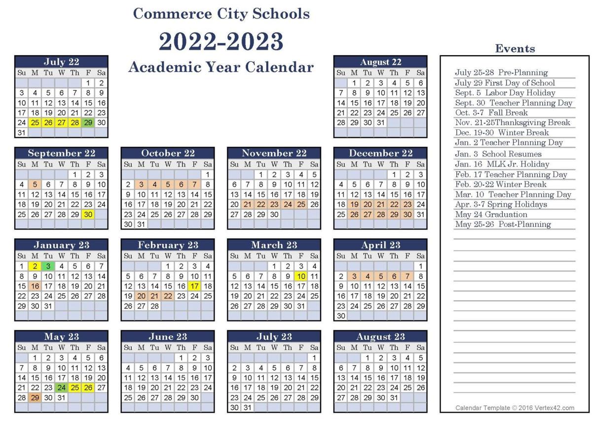 Georgia Southern Academic Calendar 2022 2023 Commerce Approved 2022-23 School Calendar | News | Mainstreetnews.com
