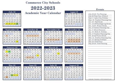 Doe Calendar 2022 23 Commerce Approved 2022-23 School Calendar | News | Mainstreetnews.com