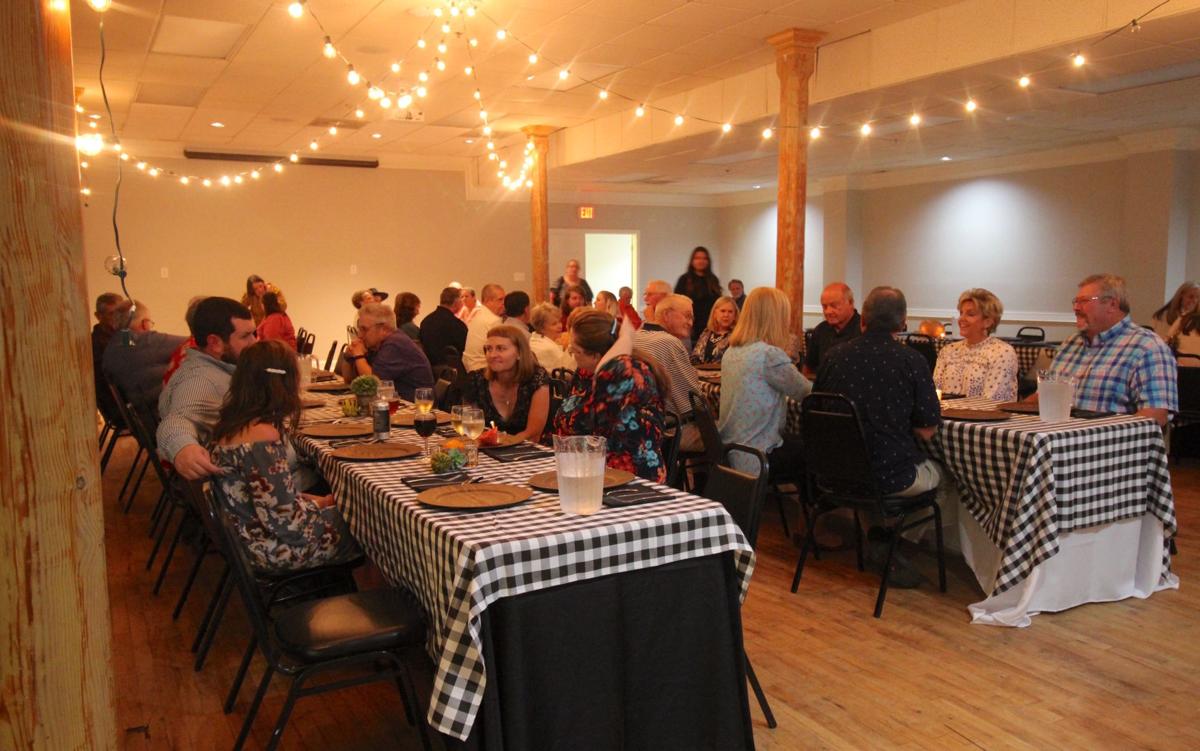 Communal tables at Farm to Table dinner