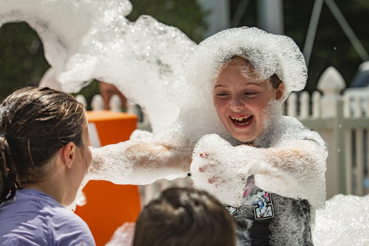 Friends reunite at bubble day