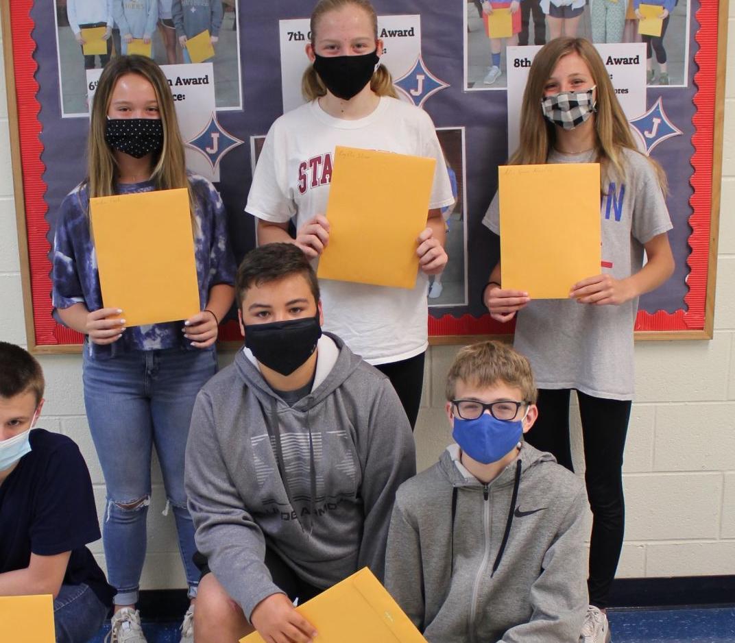 Eighth grade Dragon Award of Excellence winners