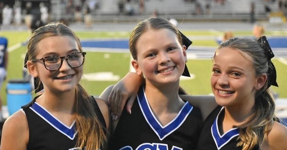 Banks County Middle School Cheer performed with the Banks County Varity Cheerleaders at Friday's game