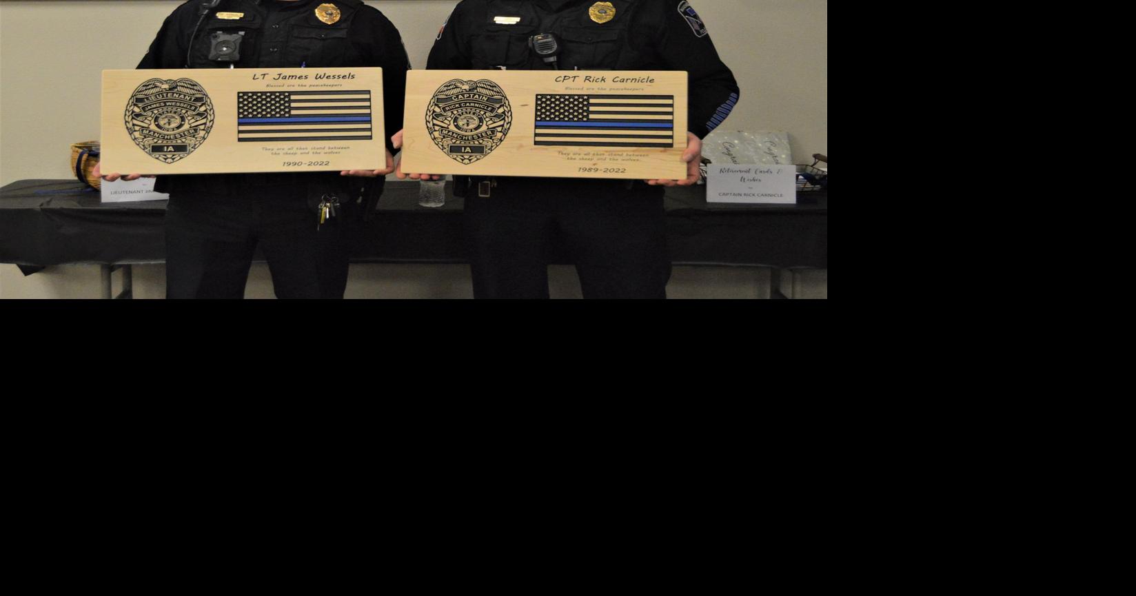 Manchester bids a fond farewell to two retiring police officers. | News ...