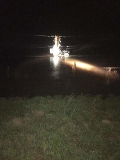 Straight line winds break poles, landing three transformers on the ground; leave members without power