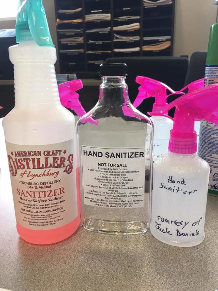 Jack Daniel Distillery donates hand sanitizer to the communications ...