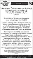 Andrew Community School Kindergarten Round-Up