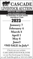 Cascade Livestock Sale Dates