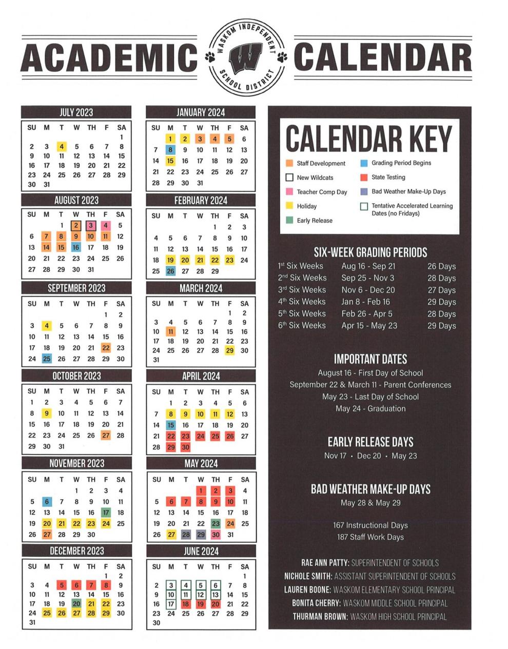 Waskom ISD releases 2023 24 academic calendar News Waskom ISD releases 2023 24 academic calendar News