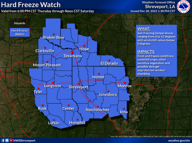 Marshall area bracing for hard freeze, 'bitterly cold temperatures