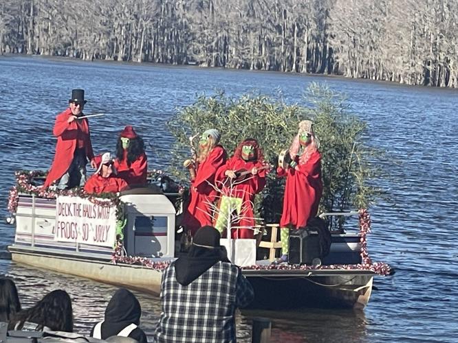 Uncertain Floating Christmas parade makes its way down Caddo Lake