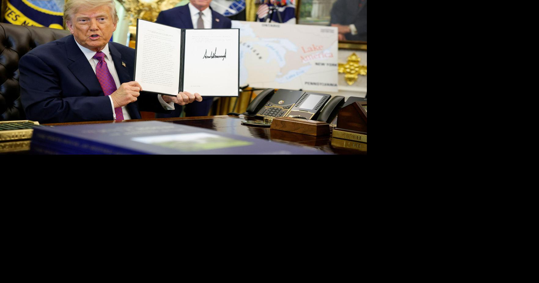 Trump signs order to rename Lake Ontario Gram Slattery, Tim Reid and David Shepardson Reuters Aug 27, 2026 Aug 27, 2026 Updated 18 mins ago