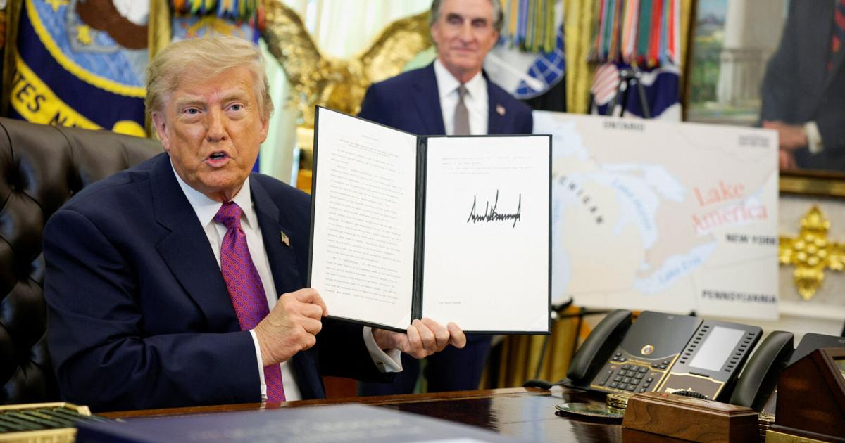 Trump signs order to rename Lake Ontario Gram Slattery, Tim Reid and David Shepardson Reuters Aug 27, 2026 Aug 27, 2026 Updated 18 mins ago