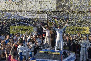 Larson leaves Talladega with trophy, cushion, unfinished business