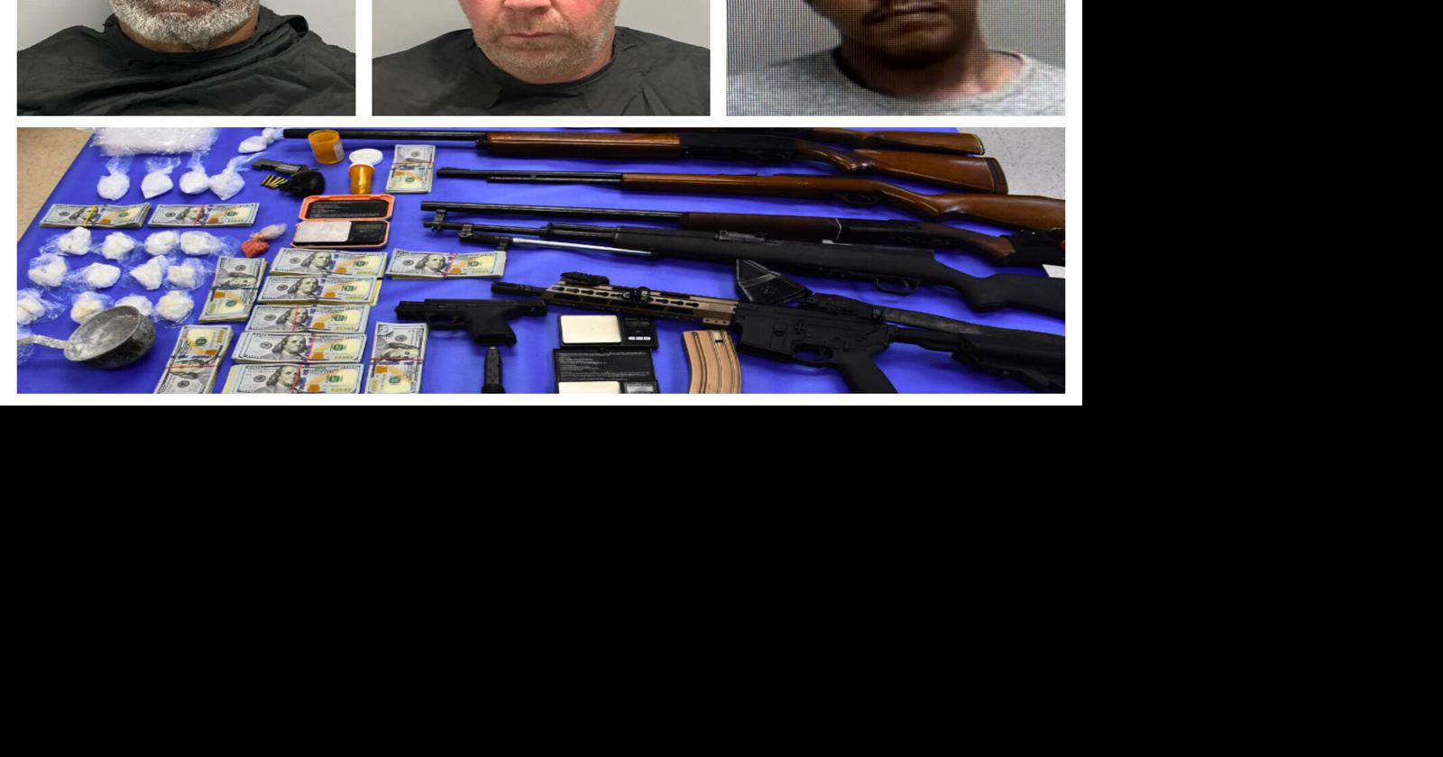 Three arrested, drugs and firearms seized in narcotics raid