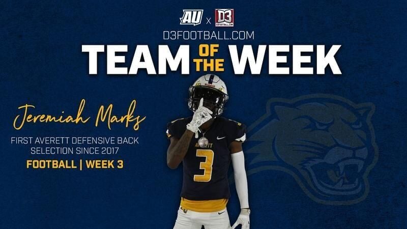 Football’s Marks earns spot on D3football.com Team of the Week