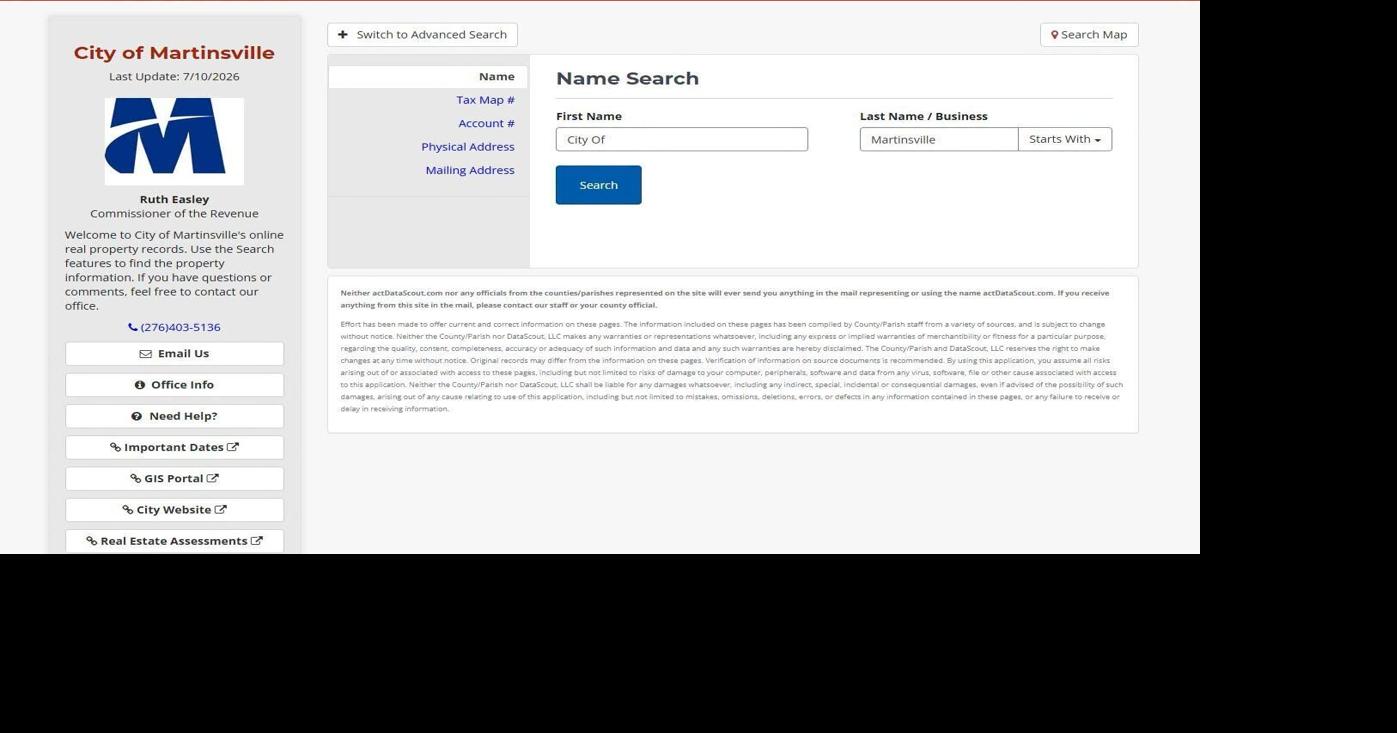 Martinsville launches new public property search tool