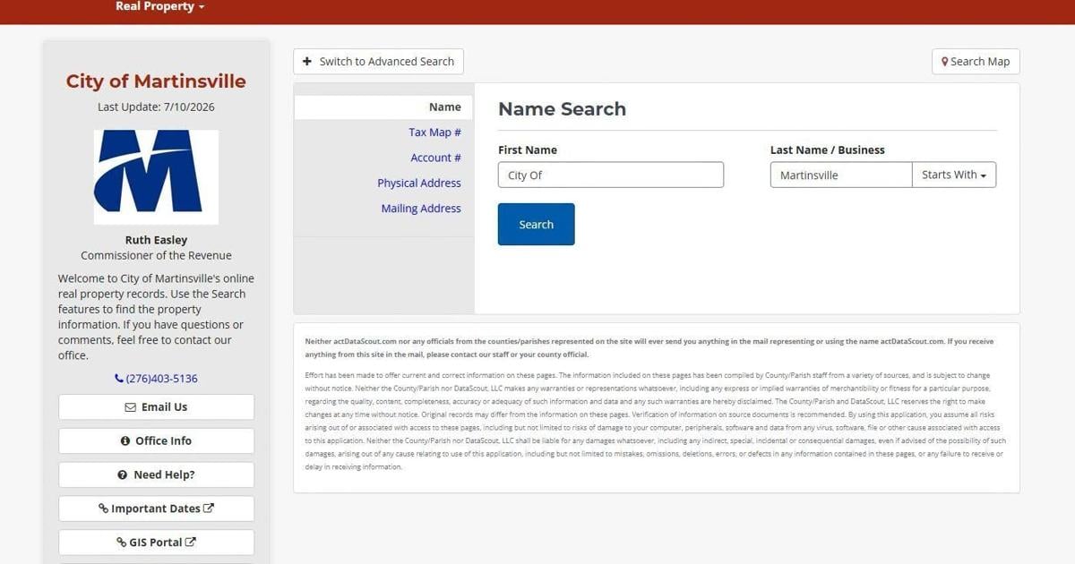 Martinsville launches new public property search tool