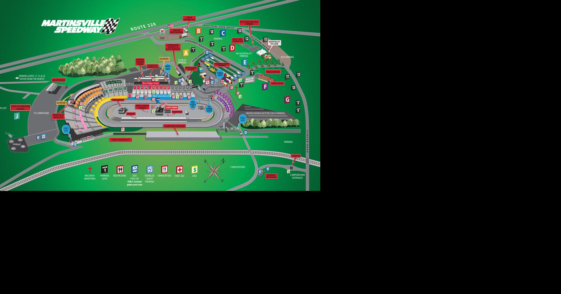 Martinsville Speedway Schedules and maps
