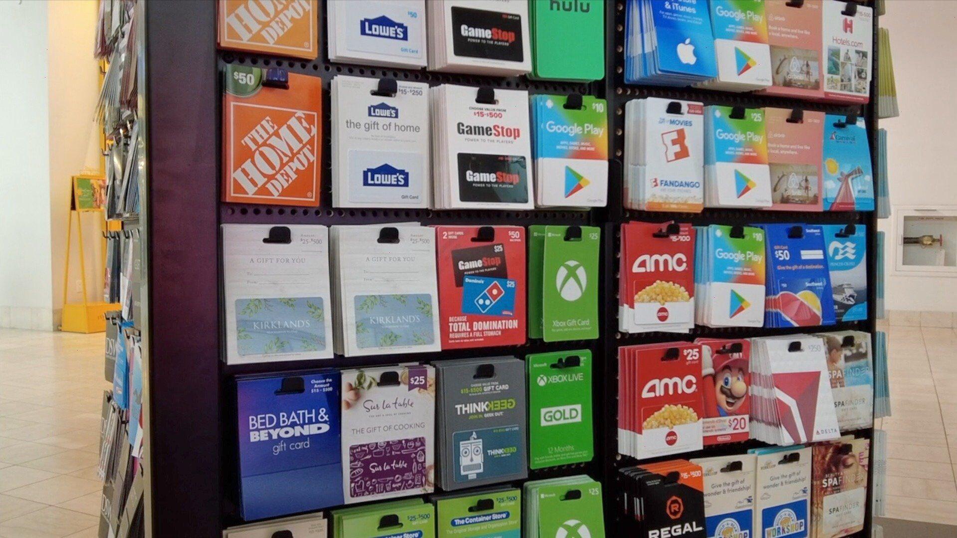 Why You Should Avoid Buying Gift Cards At A Store's Display Rack
