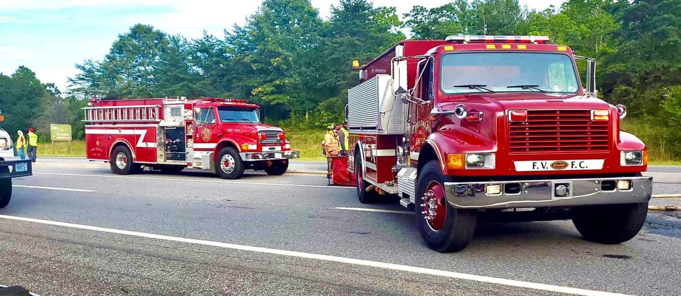 Firefighters from two counties battle massive tractor trailer fire in