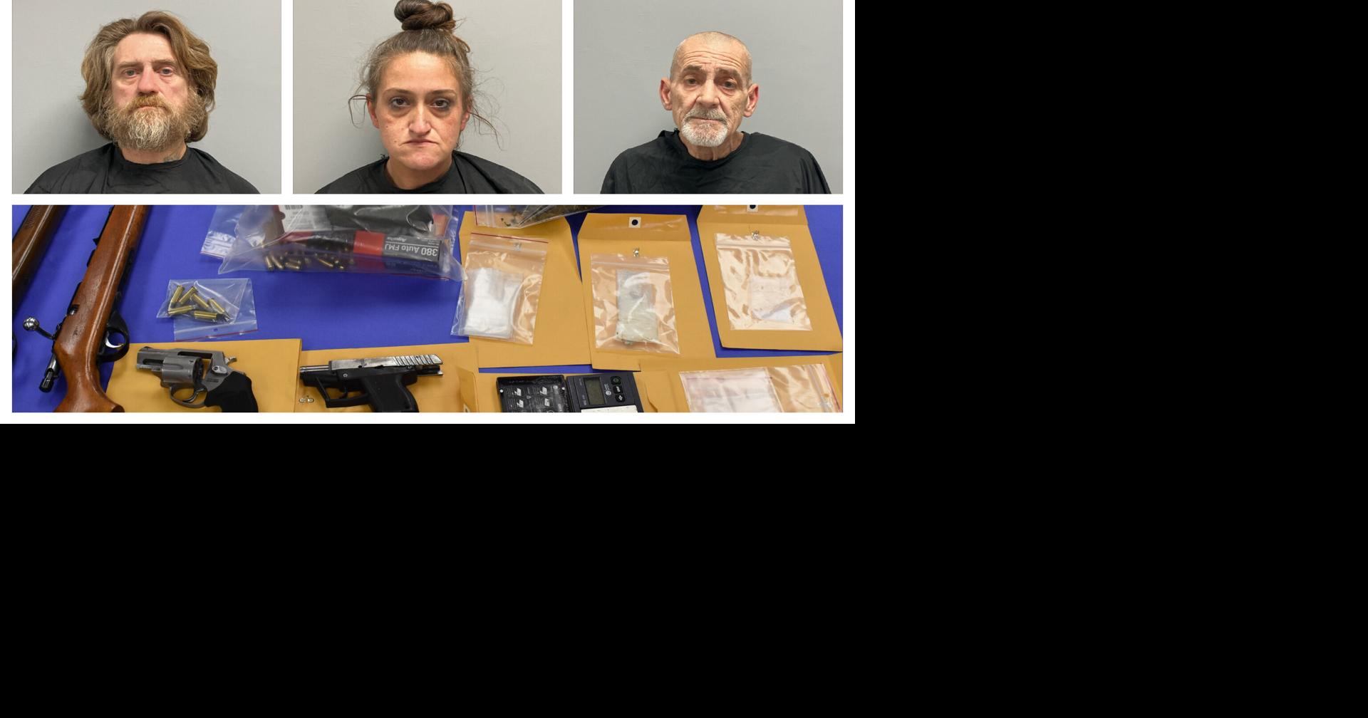Three arrested after narcotics search at Pine Street home