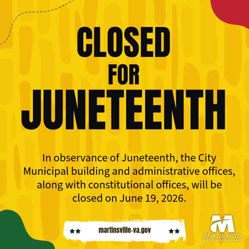 Municipal Building Closed for Juneteenth