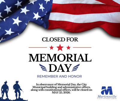 City Municipal Building Closed for Memorial Day