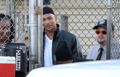 Former Carolina Panthers wide receiver Rae Carruth smiles as he exits the Sampson Correctional Institution on Monday, Oct. 22, 2018 in Clinton, N.C.