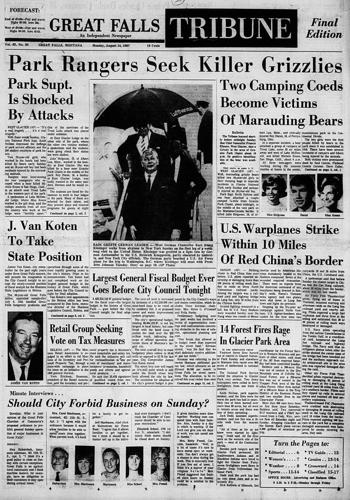 Night of the Grizzlies newspaper clip