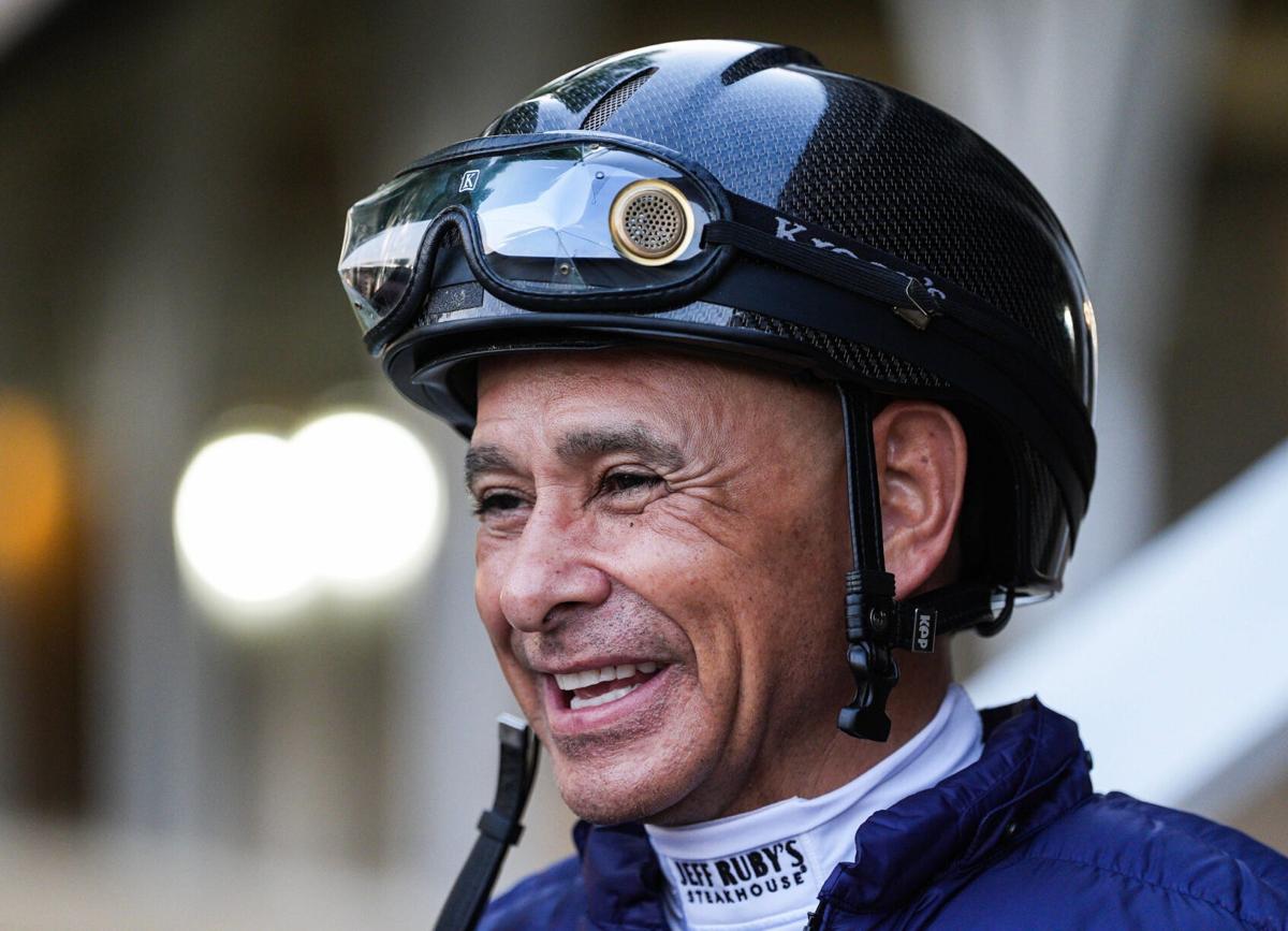 Veteran jockey and two-time Kentucky Derby winner Mike Smith will pilot 2026 Kentucky Derby hopeful So Happy. April 24, 2026.