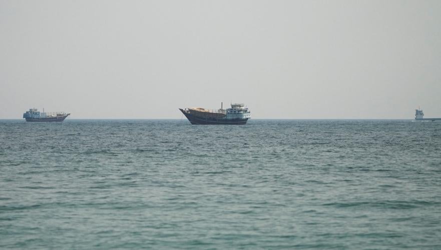 Vessels at the Strait of Hormuz, as seen from Musandam